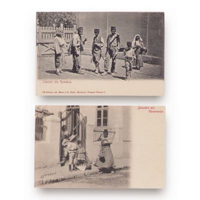 Țigani din România, trei cărți poștale din seria „Salutări din România” 