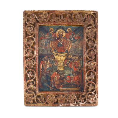 Icoană Izvorul Tămăduirii, zugrav Gregorios, tempera pe lemn, 1782 - Icoana lui Nicolae Paulescu