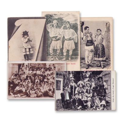 Trupe și artiști din România, colecție de șase cărți poștale fotografice