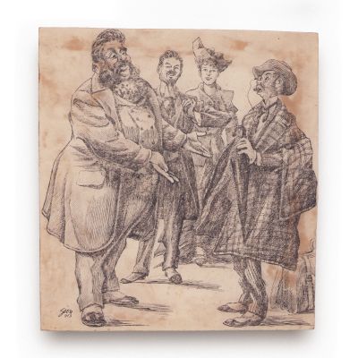 Mihail D. Gion, O scrisoare pierdută, litografie, 1953