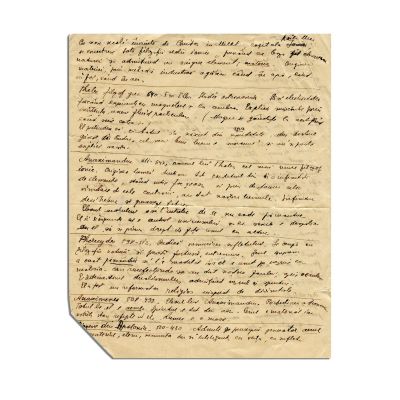 Mircea Eliade, Însemnări despre lumea și cultura elenă, manuscris de 3 pagini