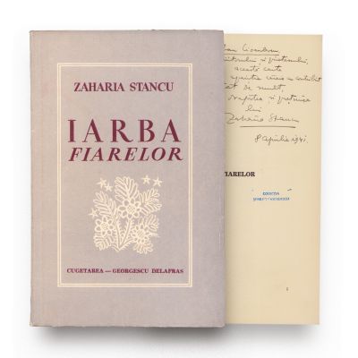 Zaharia Stancu, Iarba fiarelor, cu dedicație pentru Șerban Cioculescu