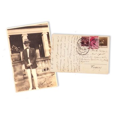 Mareșalul Al. Averescu, fotografie tip carte poștală cu semnătură și o însemnare pentru Dănilă Vassu