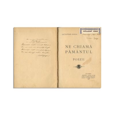 Octavian Goga, Ne cheamă pământul, 1909, semnătură olografă - Piesă rară