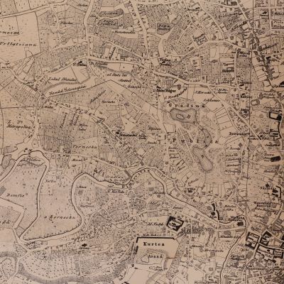 Fragment al planului Bucureștiului realizat de Rudolf Artur Borroczyn, varianta a doua din 1852 - Piesă rară