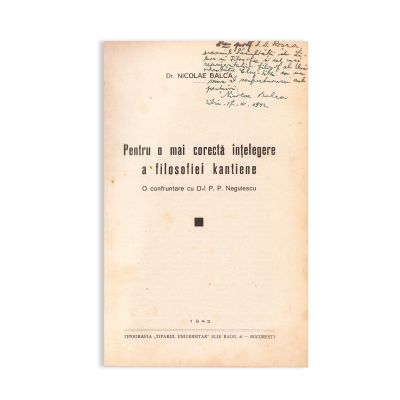 N. Bagdasar, Leon Diculescu, I. Didilescu, Dr. Nicolae Balca, patru volume cu dedicație pentru D. D. Roșca, 1939-1943