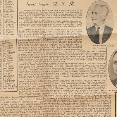 Calendarul Asociației Publiciștilor Români, 1939
