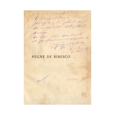 George Bibescu, Règne de Bibesco, cu dedicația autorului, 1893