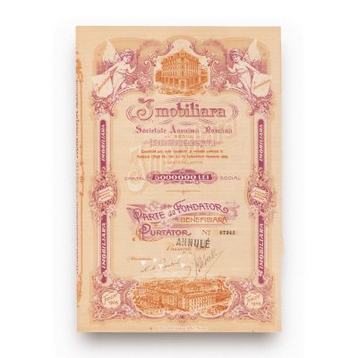 Societatea Anonimă „Imobiliara”, acțiune Parte de Fondator (fără valoare nominală), 1906