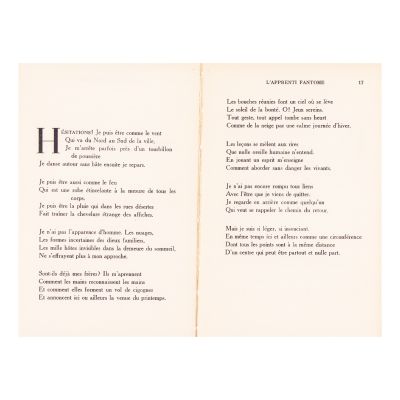Ilarie Voronca, L'apprenti fantôme et cinq poèmes de septembre, 1938, ediție princeps, cu dedicație olografă
