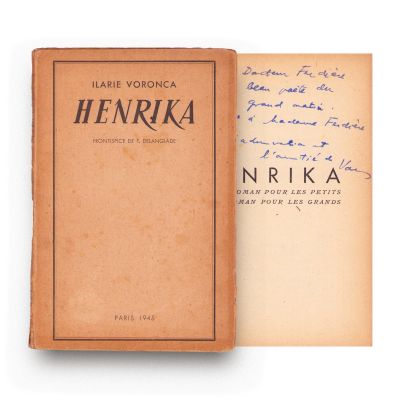 Ilarie Voronca, Henrika, 1945, cu dedicația autorului