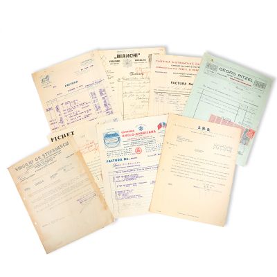 La leul de aur, George Ritzel, Bianchi, Fabrica sistematică de cărămizi, Compania Anglo-Americană, Fichet, 8 facturi de epocă