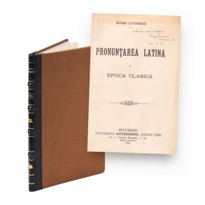 Eugen Lovinescu, Pronunțarea latină în epoca clasică, 1904, cu dedicație olografă