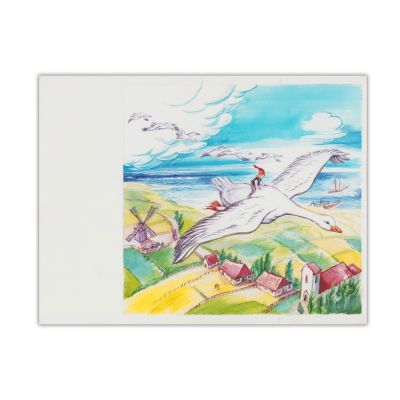 Selma Lagerlof, Minunata călătorie a lui Nils Holgersson, schița copertei realizată de Adrian Ionescu