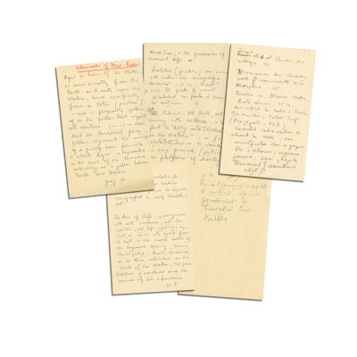 Mircea Eliade, note de lectură, 5 file manuscris