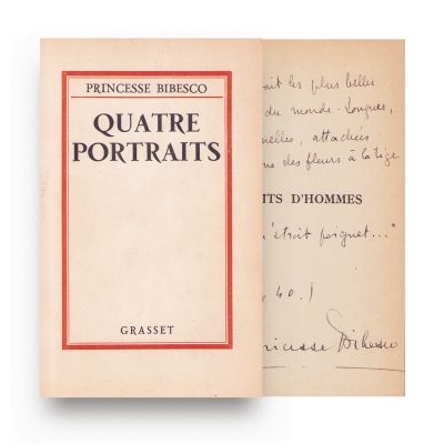 Princesse Bibesco, Portraits d’Hommes, 1929, cu dedicație olografă