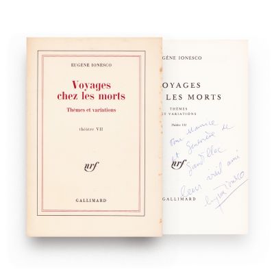 Eugène Ionesco, Voyages chez les morts, 1981, cu dedicație olografă