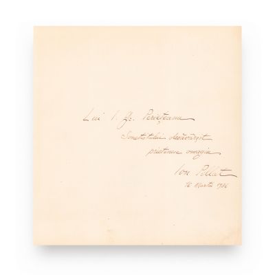 Ion Pillat, Poeme într-un vers, 1935, exemplar numerotat cu dedicație pentru I. Gr. Periețeanu