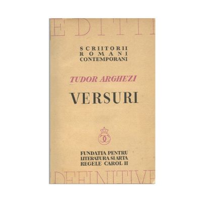 Tudor Arghezi, Versuri, 1936, exemplar bibliofil, cu dedicație olografă