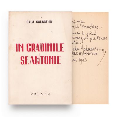 Gala Galaction, În grădinile Sf. Antonie, 1942, cu dedicație olografă