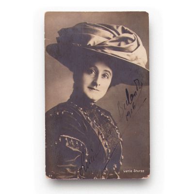 Lucia Sturdza-Bulandra, fotografie tip carte poștală, cu semnătură olografă, 1916