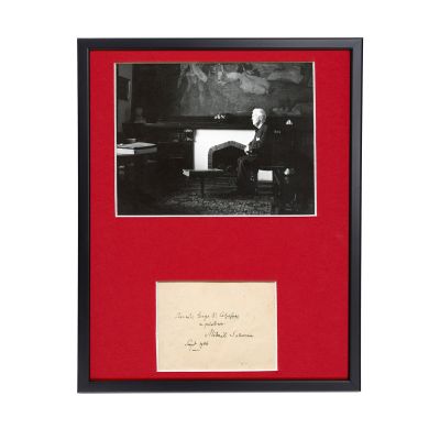 Mihail Sadoveanu, fotografie de epocă + autograf, 1946