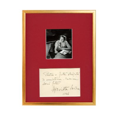 Marietta Sadova, fotografie de presă + autograf, 1946 