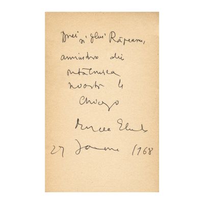 Mircea Eliade, Le Mythe de L'Éternel Retour, 1966, cu dedicație