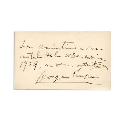 Carnet cu dedicația lui George Enescu, 1929
