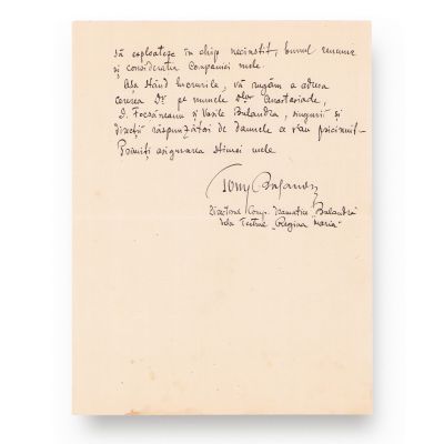 Tony Bulandra, scrisoare adresată primarului orașului Târgu Mureș privind un turneu, 2 iulie 1924