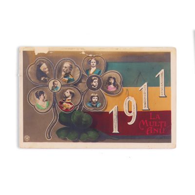 La mulți ani, 1911!, carte poștală cu membrii familiei regale
