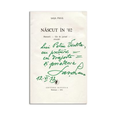 Sașa Pană, Născut în '02, 1973, cu dedicația autorului