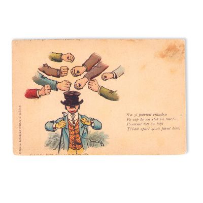 Șase cărți poștale ilustrate cu o tematică umoristică - piese de colecție foarte rare