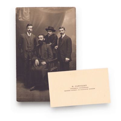 Nicolae Cartojan, fotografie tip carte poștală + carte de vizită