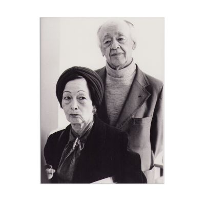 Eugen Ionescu și soția acestuia, trei fotografii de presă