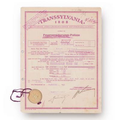 Societatea Generală de Asigurare „Dacia-România”, „Transsylvania 1868”, două polițe de asigurare 