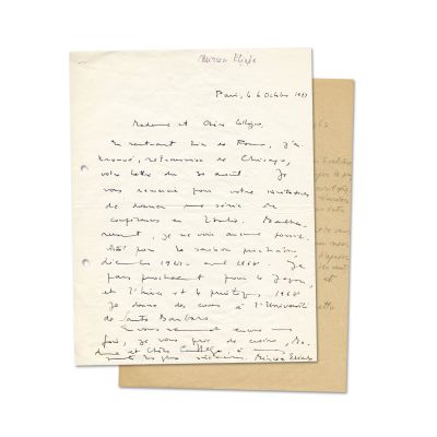Mircea Eliade, corespondență cu Irma Antonetto, 1967