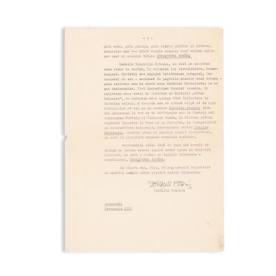 Nichifor Crainic, scrisoare dactilografiată către directorul Editurii „Mihai Eminescu”