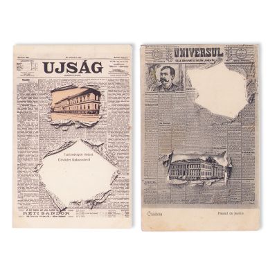 Cărți poștale ilustrate de tip trompe-l'œil cu reclamă pentru ziare și publicații românești din perioada 1908-1914