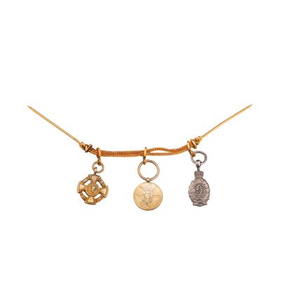 Baretă cu 3 decorații românești în miniatură