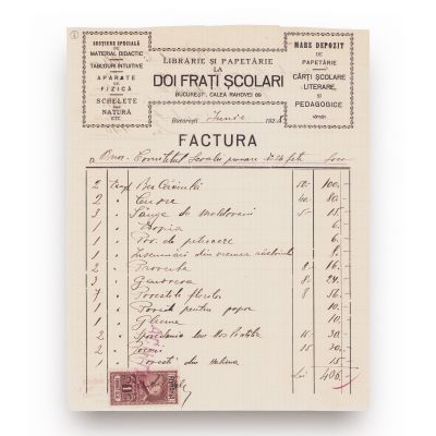 Tipografia „Litera”, „Cartea Românească”, „La Doi Frați Școlari”, „Socec”, trei facturi și o adresă, 1928-1944