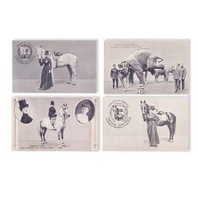 Circul Sidoli, patru fotografii tip carte poștală - reclamă rară