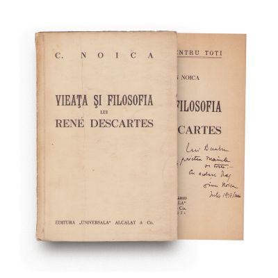 C. Noica, Viața și filosofia lui René Descartes, 1937, cu dedicație olografă