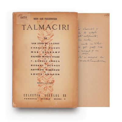 Miron Radu Paraschivescu, Tălmăciri din opt poeți europeni, 1946, cu dedicație pentru Ștefan Voitec
