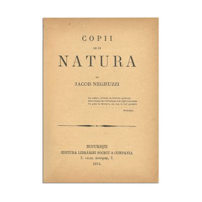 Iacob Negruzzi, Copii de pe Natură, 1874