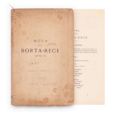 Mihail Zamfirescu, Muza de la Borta-Rece, Actul II, 1873, cu semnătura lui Geo Dumitrescu