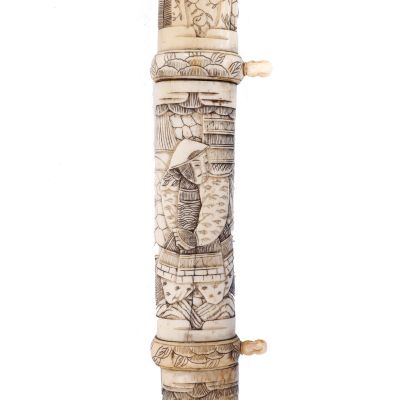 Katana, cu teacă din os sculptat, sec XIX