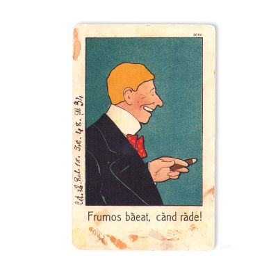 Cinci cărți poștale ilustrate cu o tematică comică - piese de colecție foarte rare