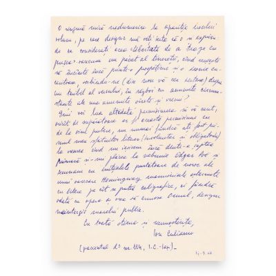 Ioan Petru Culianu, scrisoare pentru Geo Dumitrescu, 1966 + fragment din ziar