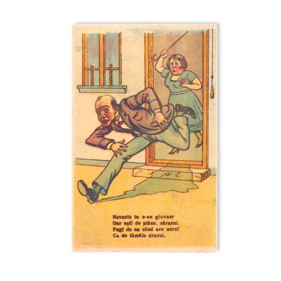 Șase cărți poștale ilustrate cu subiecte hazlii - piese de colecție foarte rare